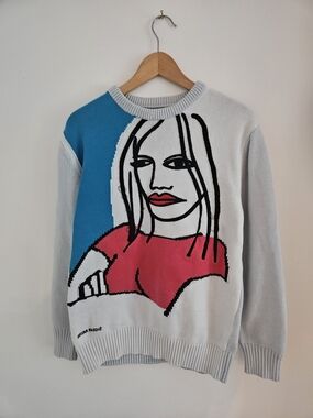 Oscar Marine x Zara Art Graphic Knit Sweater Womens Medium